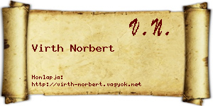 Virth Norbert névjegykártya